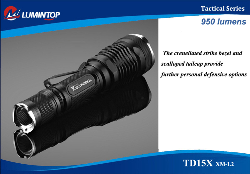 Мощный дальнобойный тактический светодиодный фонарь Lumintop TD15X TERMINATOR  (XM-L2 T6) 950 lumens фото