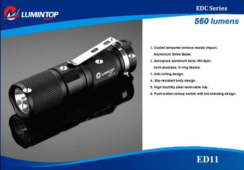 Купить фонарь Lumintop ED11 (XM-L2 U2)  560 lumens с тёплым светом