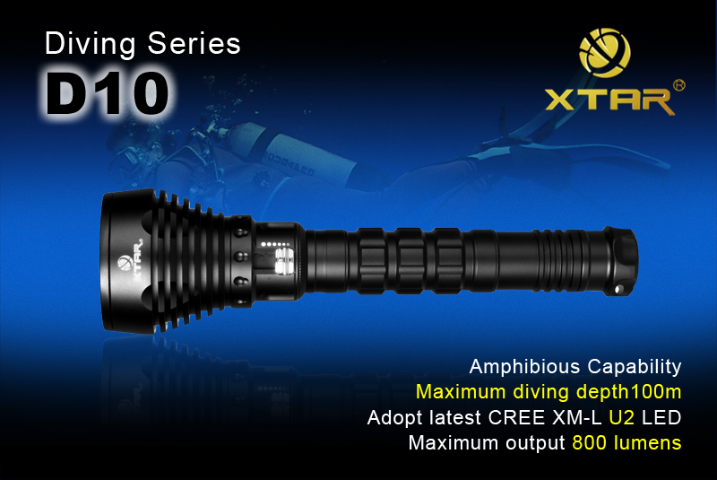 Подводный светодиодный фонарь для дайвинга и подводной охоты XTAR D10 XM-L КУПИТЬ ЦЕНЫ