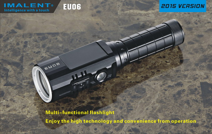 Imalent EU06-RW Самый технологичный и мощный поисковый фонарь Премиум-класса для туризма с дисплеем, пультом управления и тремя светодиодами - дальнобойным, рассеянным и красным