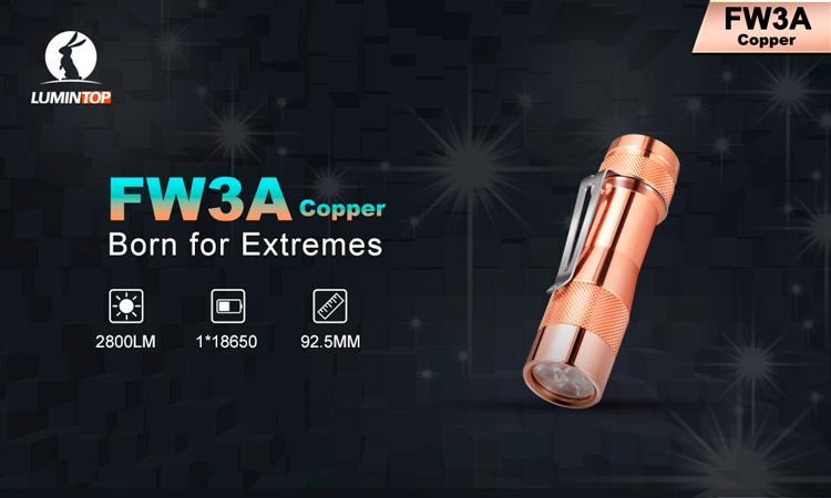 Lumintop FW3A COPPER (2800 люмен)   Сверхмощный карманный фонарь из меди купить в России