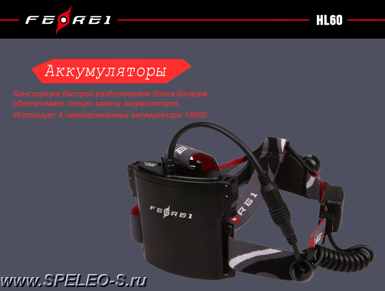 Ferei HL60 (3500 ANSI люмен)  Мощный налобный фонарь с фокусировкой для активных видов спорта