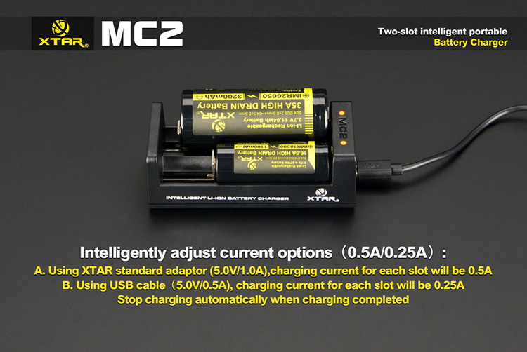 XTAR MC2  Автоматическое зарядное устройство для Li-ion аккумуляторов