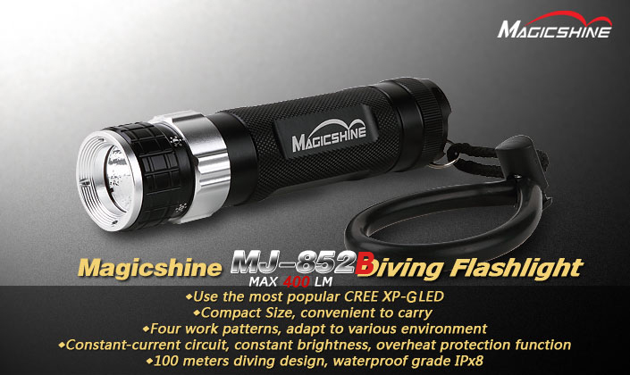 Водонепроницаемый светодиодный фонарь дайвинга и подводной охоты Magicshine Minjun MJ-852B