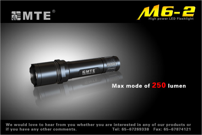 мощный светодиодный фонарь MTE M6-2 250 люмен