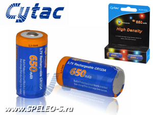 16340 Cytac Li-ion (650mAh)  Аккумулятор размера батарейки CR123A