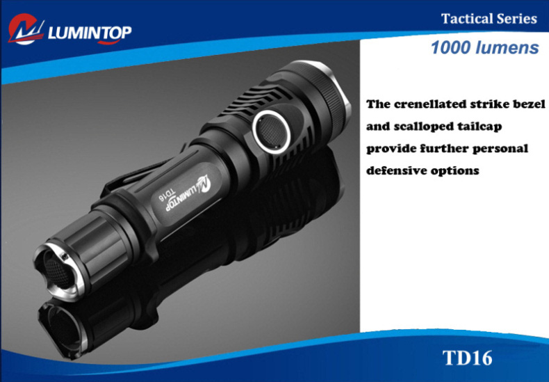 Lumintop TD16 (XM-L2 U2) 1000 lumens Тактический светодиодный фонарь с тёплым светом купить в интернет магазине