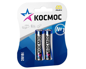 Батарейки AA КОСМОС Alkaline LR6 1,5V (2шт)