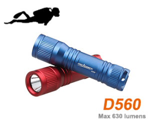 OrcaTorch D560 (630 ANSI люмен)  Компактный фонарь для подводной охоты и дайвинга