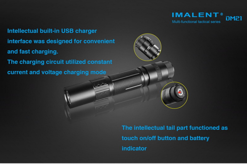IMALENT DM21 (930 ANSI люмен)  Тактический аккумуляторный фонарь с зарядным устройством и передовым сенсорным управлением отзывы