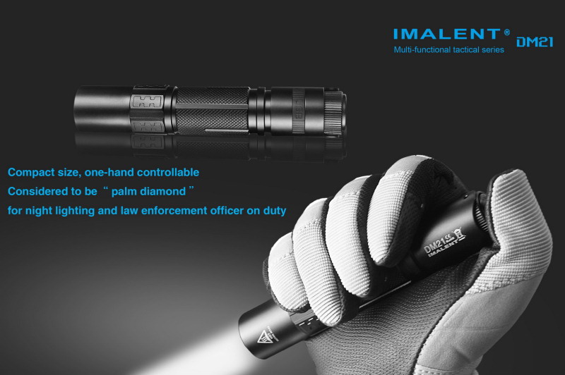 IMALENT DM21 (930 ANSI люмен)  Тактический аккумуляторный фонарь с зарядным устройством и передовым сенсорным управлением