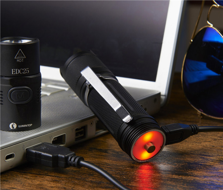 Lumintop EDC25 Мощный фонарь с зарядным устройством для охоты, туризма и города