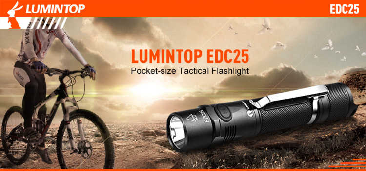 Lumintop EDC25 Мощный фонарь с зарядным устройством для охоты, туризма и города