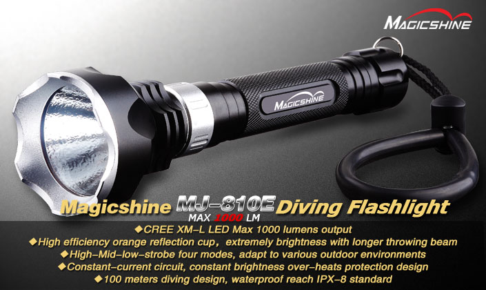 Подводный светодиодный фонарь для дайвинга и подводной охоты Magicshine Minjun MJ-810E XM-L