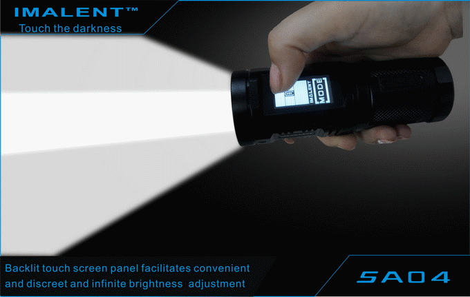 Светодиодный фонарь с цветными диодами Imalent SA04 с пультом дисплеем