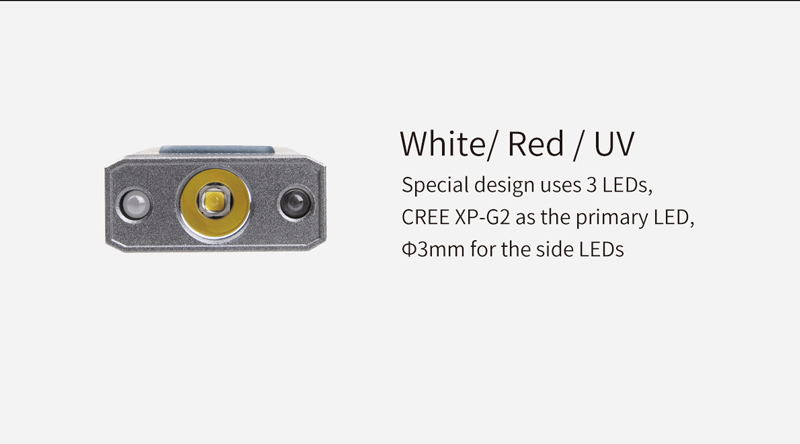 MecArmy SGN3 (160 ANSI люмен)  Аккумуляторный фонарь-брелок с тремя светодиодами (Whire+Red+UV)