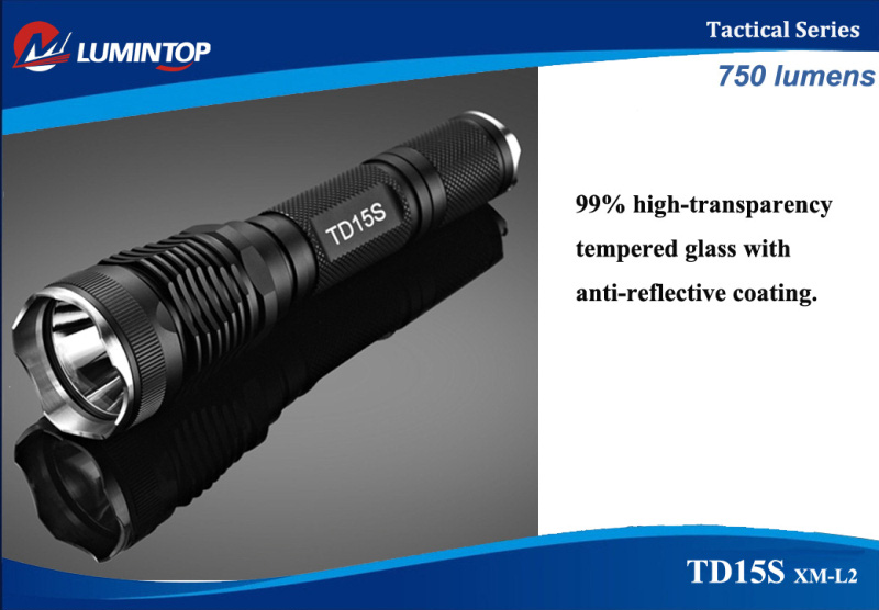 Lumintop TD15S TERMINATOR  (XM-L2 T6)  750 lumens   Новый светодиодный поисково тактический подствольный фонарь