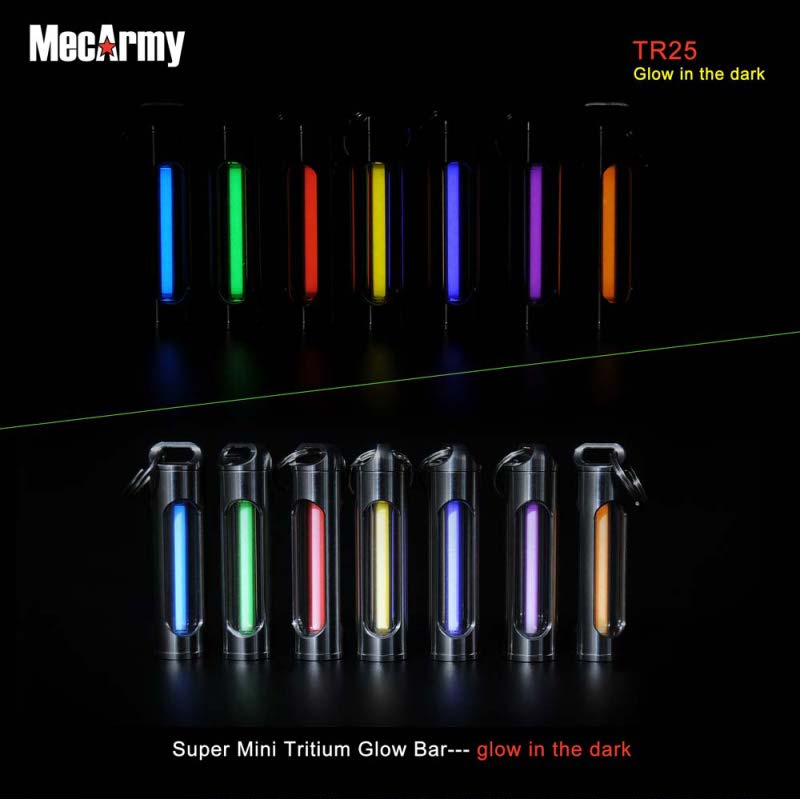 MecArmy TR25 - Светящийся брелок из титана с полосой трития, свечение 25 лет