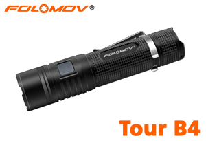 Folomov Tour B4 (1200 ANSI люмен)  Компактный и мощный фонарь PowerBank для путешествий и города