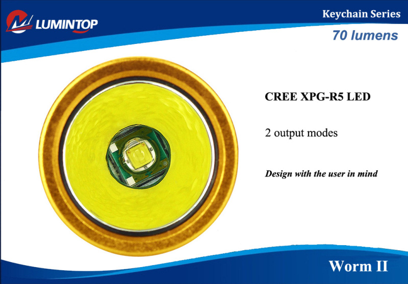 Worm II Фонари-наключники с разноцветным анодированием на Американском светодиоде Cree XP-G R2 купить в интернет магазине