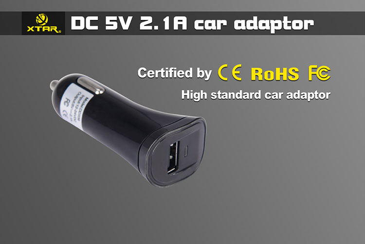 Автомобильный адаптер для зарядных устройств USB 5V 2,1A в прикуриватель
