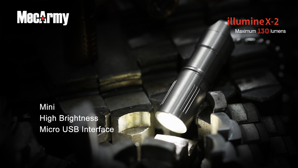 MecArmy illumineX-2 Ss  (130 ANSI люмен)  Аккумуляторный фонарь-брелок из нержавеющей стали купить цена