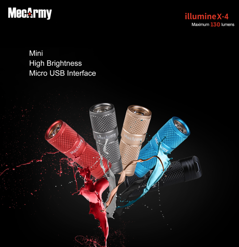 MecArmy illumineX-4 AL (130 ANSI люмен)  Аккумуляторный фонарь-брелок