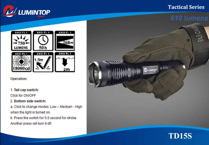 Комплект охотника Lumintop TD15S XM-L2  750 lumens обзоры